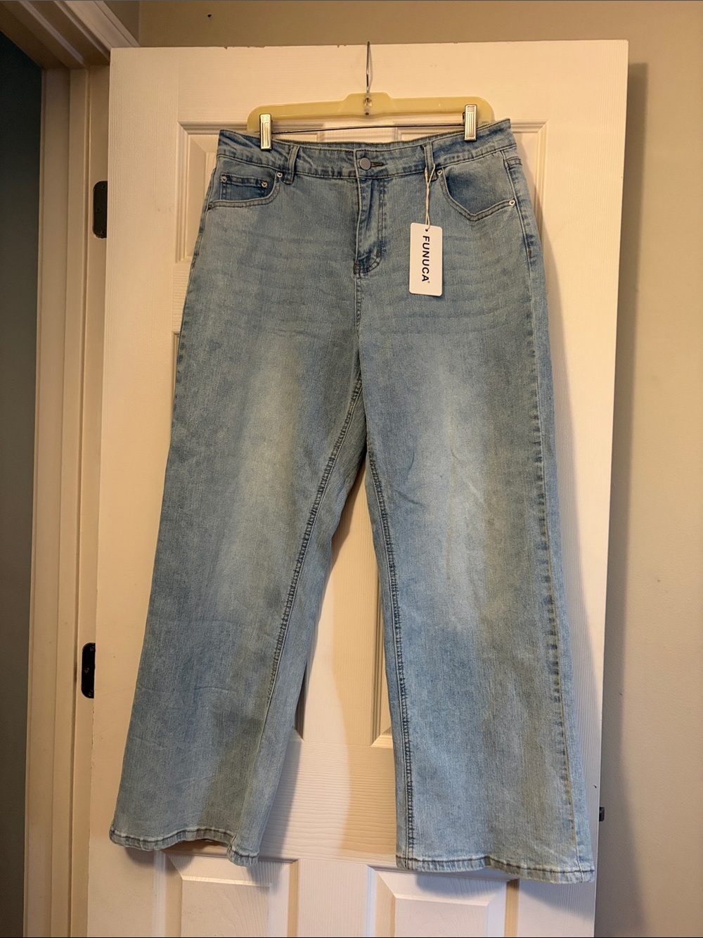 FUNUCA Light Blue Wide Leg Jeans for Women